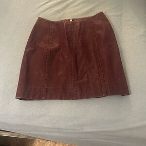 Free People Free Modern Femme Vegan Faux Leather Mini Skirt Wine Color Size 0